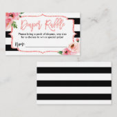 Carte D'accompagnement Baby shower Déchets Raffle Billet Rose Girl (Devant / Derrière)