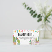 Carte D'accompagnement Baby shower Déchets Raffle Mexicain Cactus Llama (Debout devant)