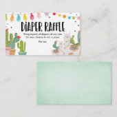 Carte D'accompagnement Baby shower Déchets Raffle Mexicain Cactus Llama (Devant / Derrière)