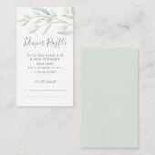 Carte D'accompagnement Baby shower Déchets Raffle Vert Aquarelle (Devant / Derrière)
