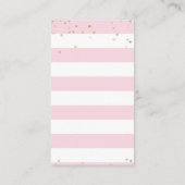 Carte D'accompagnement Baby shower  Déchets rose Raffle Insertion Fille (Dos)