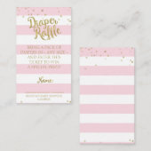 Carte D'accompagnement Baby shower  Déchets rose Raffle Insertion Fille (Devant / Derrière)