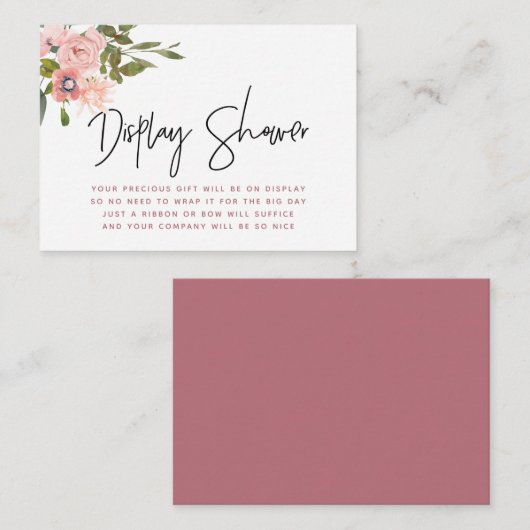 Carte D'accompagnement Baby shower d'écran  en or brillant et Rose (Devant / Derrière)