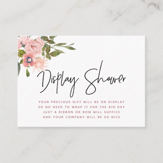 Carte D'accompagnement Baby shower d'écran en or brillant et Rose (Devant)