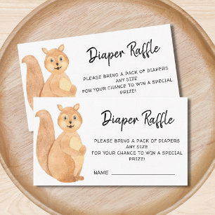 Carte D'accompagnement Baby shower d'écureuil en bois de calmar de la cou