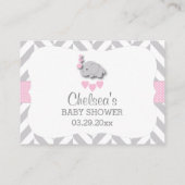 Carte D'accompagnement Baby shower d'éléphant rose et gris - RSVP E-mail (Dos)