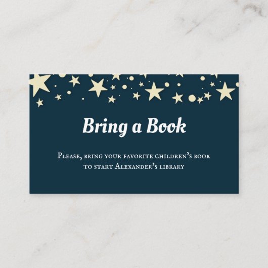 Carte D'accompagnement Baby shower des étoiles bleues et jaunes Apportez (Devant)