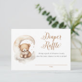 Carte D'accompagnement Baby shower des étoiles de la lune d'ours neutres  (Debout devant)