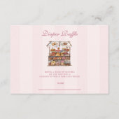 Carte D'accompagnement Baby shower des fermiers roses Diapper Raffle (Devant)