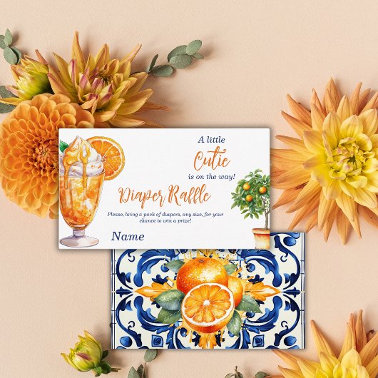 Carte D'accompagnement Baby shower d'été Cutie Orange Citrus