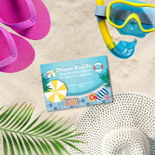 Carte D'accompagnement Baby shower d'été de la fête de la piscine Raffin 