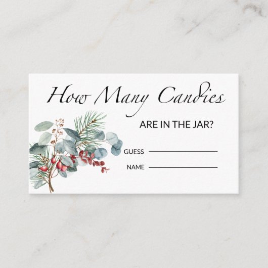 Carte D'accompagnement Baby shower Devinez combien de bonbons (Devant)