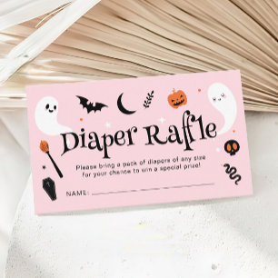 Carte D'accompagnement Baby shower d'Halloween rose Orange Raffin