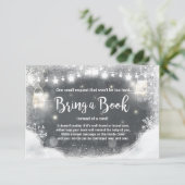 Carte D'accompagnement Baby shower d'hiver Apportez un livre Neige Rustiq (Debout devant)