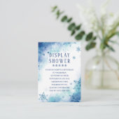 Carte D'accompagnement Baby shower d'hiver Blue Snowflakes (Debout devant)