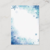 Carte D'accompagnement Baby shower d'hiver Blue Snowflakes (Dos)