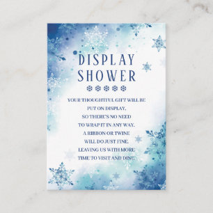 Carte D'accompagnement Baby shower d'hiver Blue Snowflakes