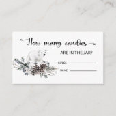 Carte D'accompagnement Baby shower d'hiver Devinez combien de bonbons Enc (Devant)