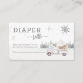 Carte D'accompagnement Baby shower d'hiver du bois Raffin de couche (Devant)