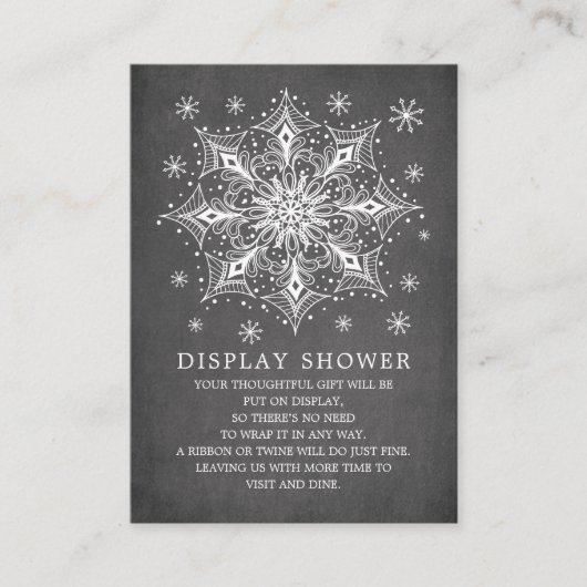 Carte D'accompagnement Baby shower d'hiver Little Snowflake Affichage Dou (Devant)