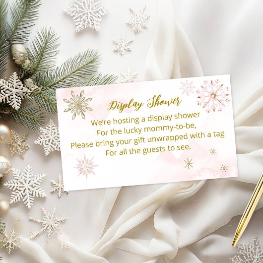 Carte D'accompagnement Baby shower d'hiver Little Snowflake Affichage Dou