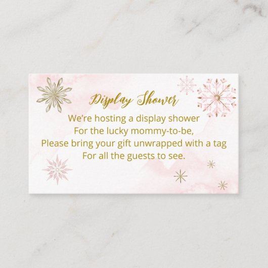 Carte D'accompagnement Baby shower d'hiver Little Snowflake Affichage Dou (Devant)