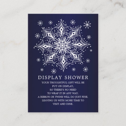 Carte D'accompagnement Baby shower d'hiver Little Snowflake Affichage Dou (Devant)