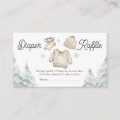 Carte D'accompagnement Baby shower d'hiver Raffle de couches de neige fro (Devant)