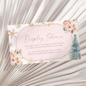 Carte D'accompagnement Baby shower d'hiver rose Snowflake Affichage douch