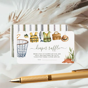 Carte D'accompagnement Baby Shower Diaper Raffle Bébé Arrondi Thème Pêche