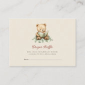Carte D'accompagnement Baby Shower Diaper Raffle Card with Teddy Bear (Devant)