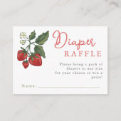 Carte D'accompagnement Baby Shower Diaper Raffle Ticket Berry Theme (Devant)