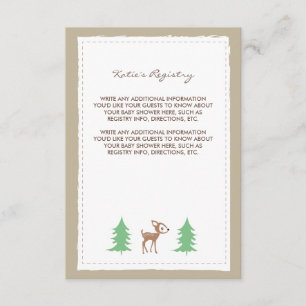 Carte D'accompagnement Baby shower d'insertion Woodland Friends