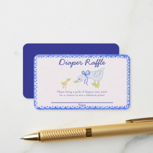 Carte D'accompagnement Baby shower d'oie bête bleu Raffle