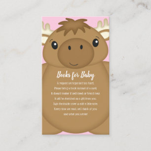 Carte D'accompagnement Baby shower d'orignal rose