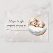 Carte D'accompagnement Baby shower Dormir Bébé Animal Déchets Raffle (Devant)
