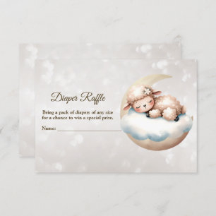 Carte D'accompagnement Baby shower Dormir Bébé Animal Déchets Raffle