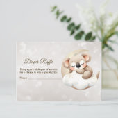Carte D'accompagnement Baby shower Dormir Bébé Animal Déchets Raffle (Debout devant)