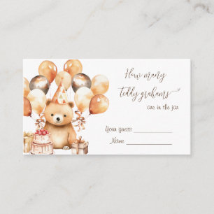 Carte D'accompagnement Baby shower d'ours devinez combien de graphiques e