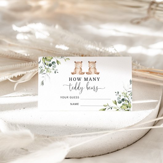 Carte D'accompagnement Baby shower d'ours devinez combien de nounours
