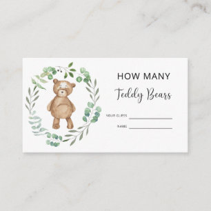 Carte D'accompagnement Baby shower d'ours devinez combien de nounours
