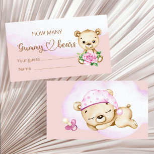 Carte D'accompagnement Baby shower d'ours devinez combien d'ours