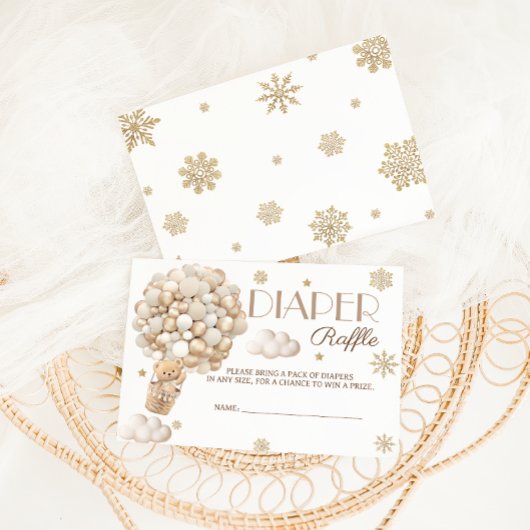 Carte D'accompagnement Baby shower d'ours d'hiver Raffin de couches