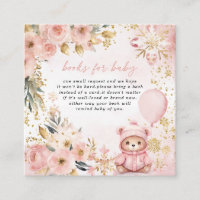 Baby shower d'ours rose or floral Livres pour bébé