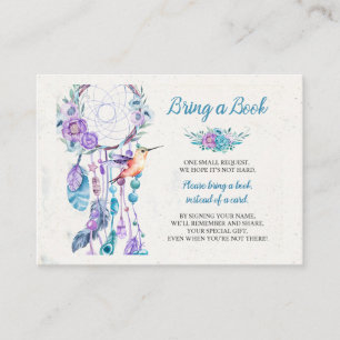 Carte D'accompagnement Baby shower Dreamcatcher Hummingbird Demande de ré