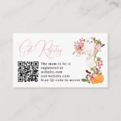 Carte D'accompagnement Baby shower du registre des citrouilles fantômes f (Devant)