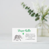 Carte D'accompagnement Baby shower éléphant au calvaire, vert