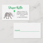 Carte D'accompagnement Baby shower éléphant au calvaire, vert