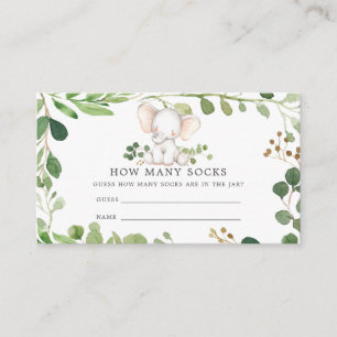 Carte D'accompagnement Baby shower Éléphant Devine Combien De Chaussettes