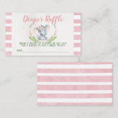 Carte D'accompagnement Baby shower Eléphant Rose Barreau Insérer (Devant / Derrière)